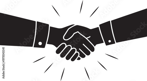 Handshake icon, business partnership symbol, agreement handshake, corporate deal. Business Agreement and Partnership Symbol