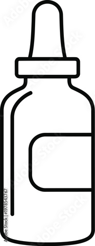 Simple black and white illustration of a dropper bottle