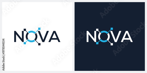 nova logo design, word mark nova logo 