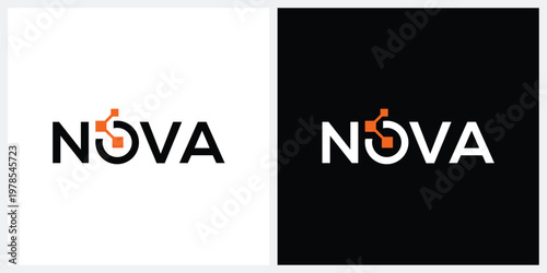 nova word mark logo design