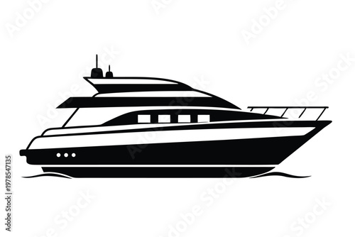 Modern speed boat icon for maritime travel and nautical design.