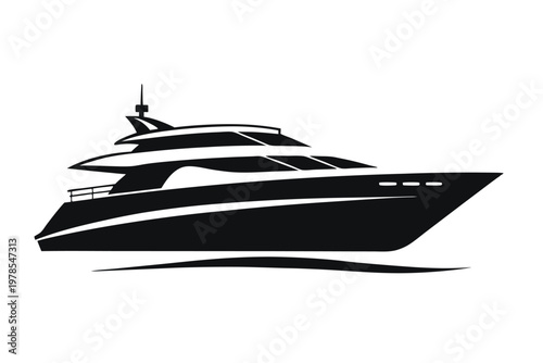 Modern speed boat icon for maritime travel and nautical design.