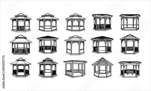 collection of various gazebo designs and styles