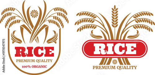 Premium organic rice packaging design showcasing quality and freshness