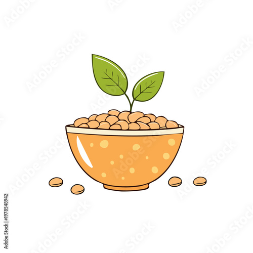 Healthy Sprouts Growing From Bowl of Legumes symbolizing Growth and Nutrition