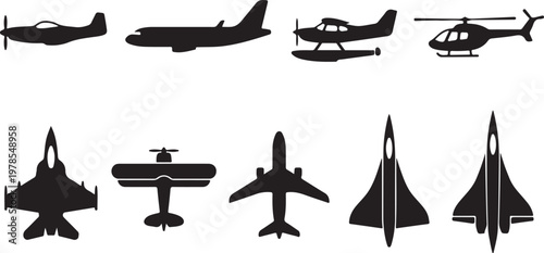 Collection of various aircraft silhouettes