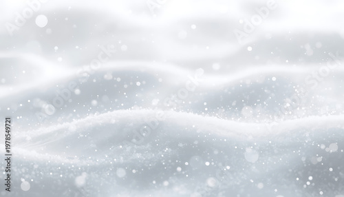 Snow and snowflakes on a white background. 3d rendering