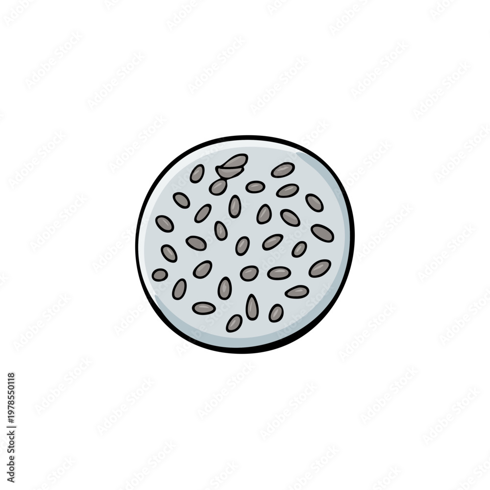 Obraz premium Scientific petri dish filled with small bacterial colonies and culture medium