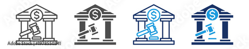 banking law icon set with multi concept