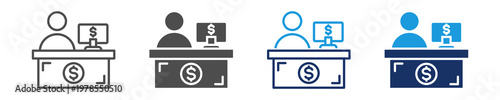 teller icon set with multi concept