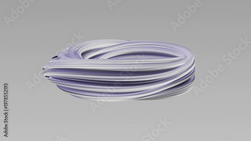 Twisting 3D strands loop and intertwine with shifting colors