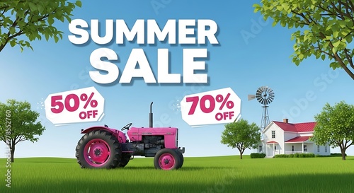 Summer sale advertisement with large percentage discounts on sale items