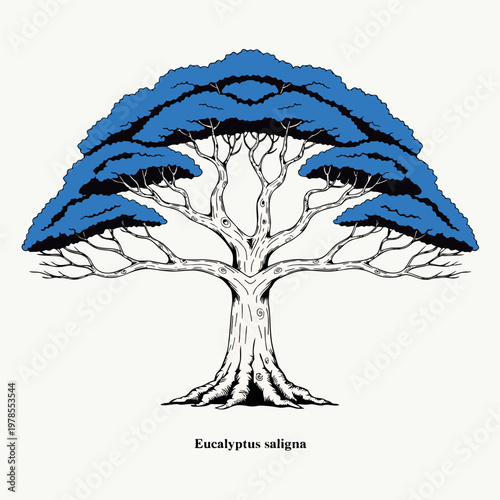A stylized illustration of a bonsai tree