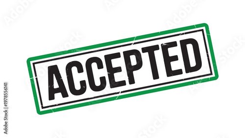 Accepted approval stamp isolated green confirmed status label