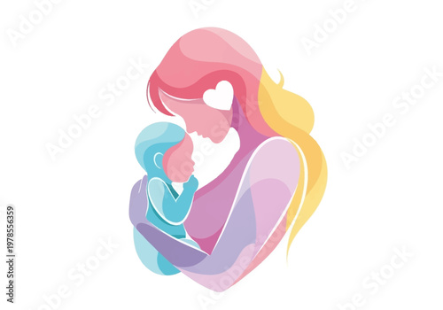 Mother Holding Newborn Baby Close.