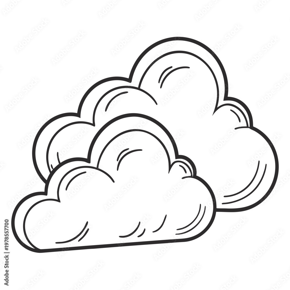 Fototapeta premium A minimalist vector graphic illustration of a stylized cloud design