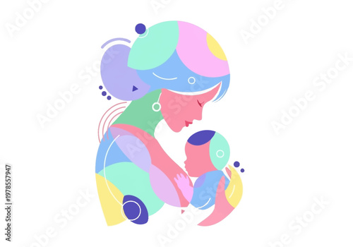 Mother holding little child affectionately close.