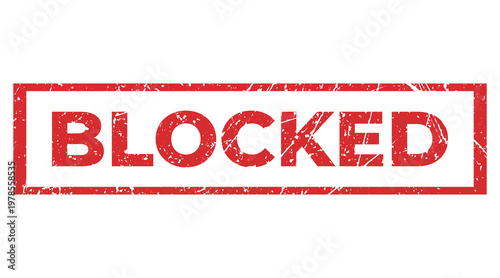 Obraz na płótnie Blocked stamp, rejected rubber stamp, denied vector icon, red blocked sign