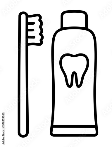 Toothbrush and Toothpaste for Daily Oral Hygiene, Dental Care Cleaning Routine