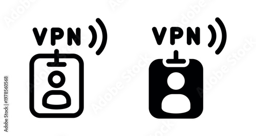 Protected Personal Identification Card Icon for Corporate Safety