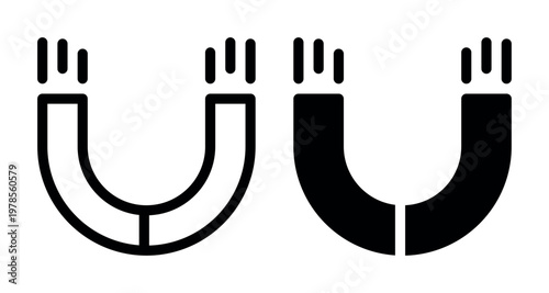 Horseshoe Magnet Graphic Element for Educational Physics Concept