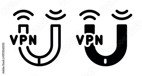 Secure Magnetic Field Attraction Symbol with VPN Signal Technology
