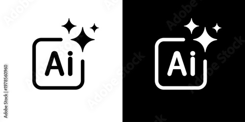 Artificial intelligence icon illustration. AI generate technology symbol