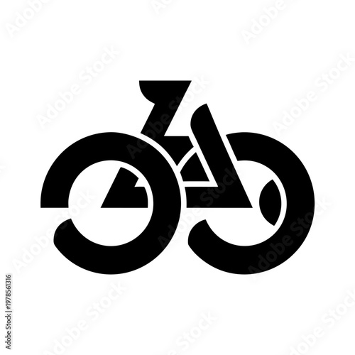 Bicycle logo minimalist black on white for cycling brand identity
