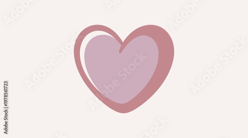 Pink heart outlined in darker pink, ideal for valentines day designs, romantic themes, wedding invitations, and loverelated projects.
