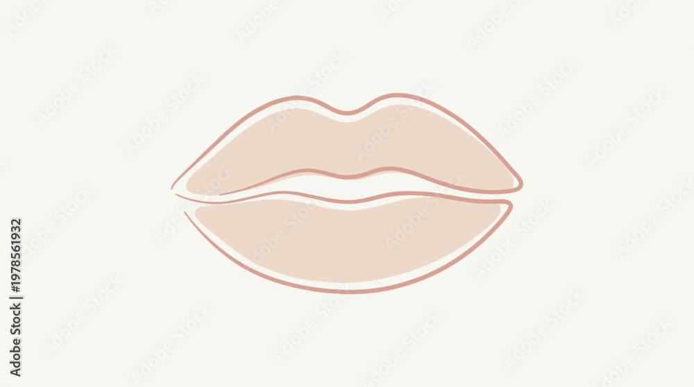 Fototapeta premium Lips on a plain background for cosmetic products, beauty campaigns, lip care promotions, fashion editorials, and makeup advertisements.