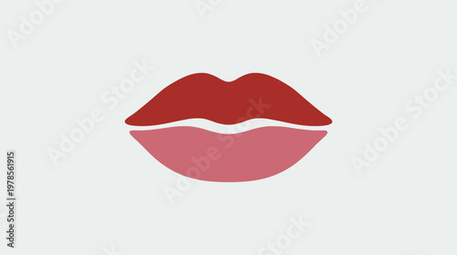 Pair of luscious red lips, perfect for beauty, cosmetics, fashion, and romance concepts with a focus on sensuality and elegance.