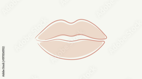 Lips on a plain background for cosmetic products, beauty campaigns, lip care promotions, fashion editorials, and makeup advertisements.