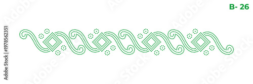 Rhinestone hotfix transfer seamless border features diamond shapes connected by swirling lines, perfect for ladies' suits, sarees, and other clothing material, 2.2 mm or 6 ss stone hole size.