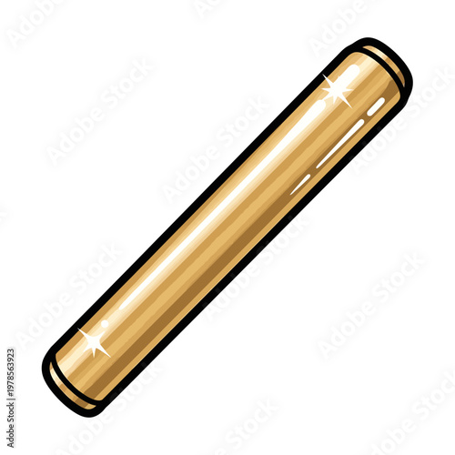 A cylindrical wooden object with a smooth, polished surface and dark edging