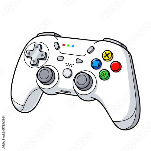 Sketch of a classic xbox 360 wireless controller with labeled buttons