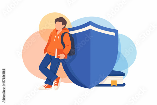 Student Protection and Education Insurance Concept Vector Illustration