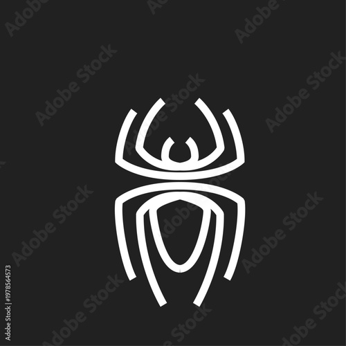 Minimalist Abstract Spider Logo Icon Design