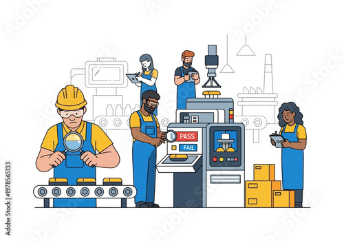Industrial Workers Operating Machinery and Equipment.