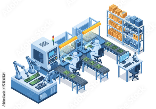 Industrial Manufacturing Plant with Machinery and Equipment.