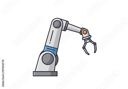Industrial Robot Arm with Gripper End Effector.
