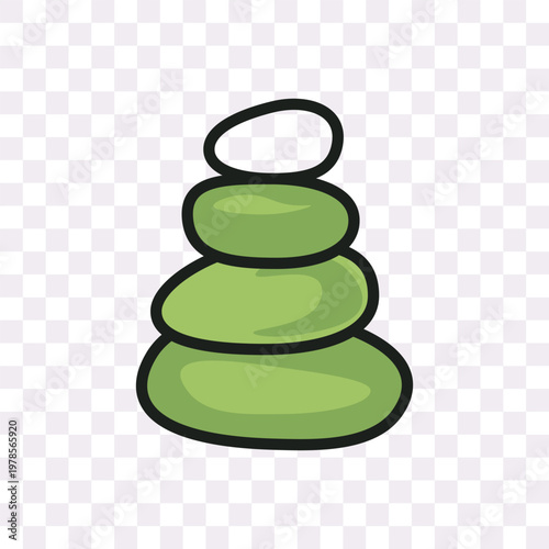 Zen Stones Icon – Balance Meditation Spa Line Vector