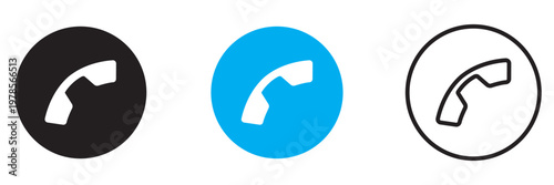Phone Call Icons Set Communication Symbols Collection. communication, support, incoming outgoing calls and notifications.