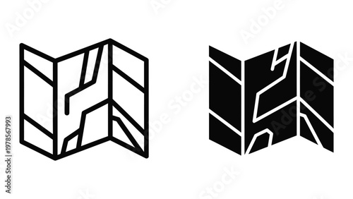 Abstract triptych designs showing contrasting black and white visual styles