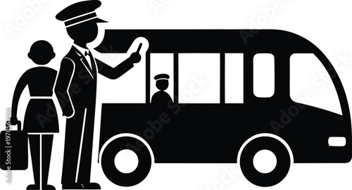 Public Transport Bus Service with Driver and Passenger Supporting Daily Travel and Urban Mobility