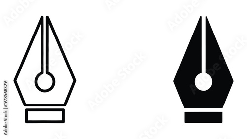 Comparison of two different calligraphy pen designs with distinctive tips and handles