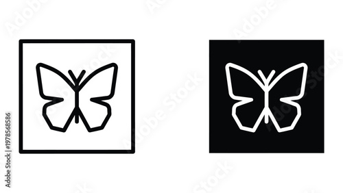 Contrast between a white butterfly on a light background and a black background