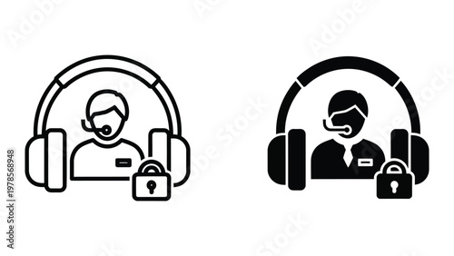 Secure customer support and professional assistance with headsets and locks