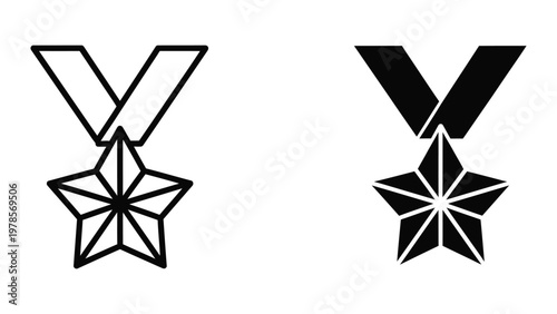 Comparison of two military medal ribbon bars with star decorations.