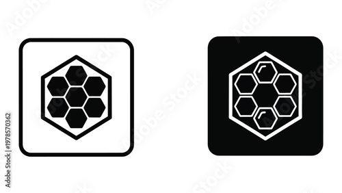 Contrasting geometric patterns of hexagonal clusters in white and black backgrounds