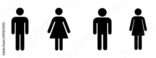 Toilet icon set. Male and female restroom. WC icons set. Vector Illustration